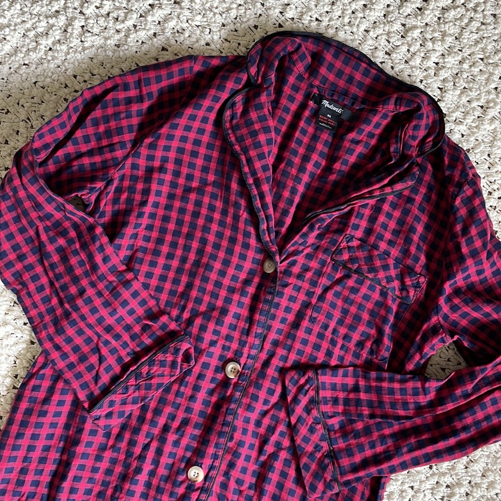 😴 Madewell Bedtime Nightshirt in Gingham Check 😴 - Picture 3 of 8